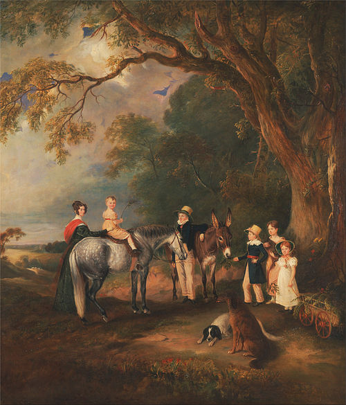 Miss Catherine Herrick with her Nieces and Nephews, the Five Elder Children of the Rev. and Mrs. Hen, 1829, John Ferneley