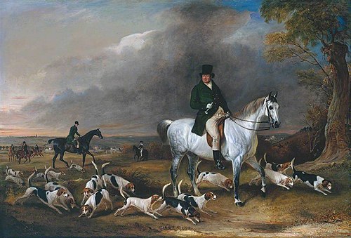 John Burgess of Clipstone, Nottinghamshire, on a Favourite Horse, with his Harriers, 1838, John Ferneley