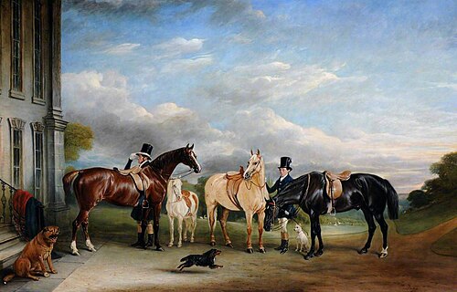 Grooms and Horses at Calke Abbey, 1850, John Ferneley