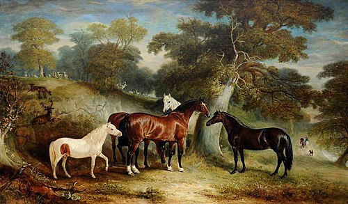 A Group of Ponies in the Park, 1850, John Ferneley