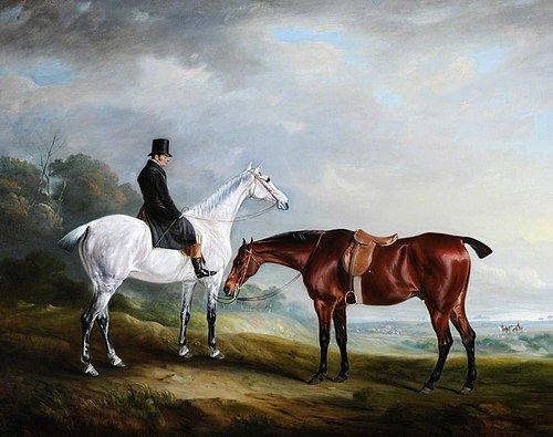 A Groom and Two Hunters, 1820, John Ferneley