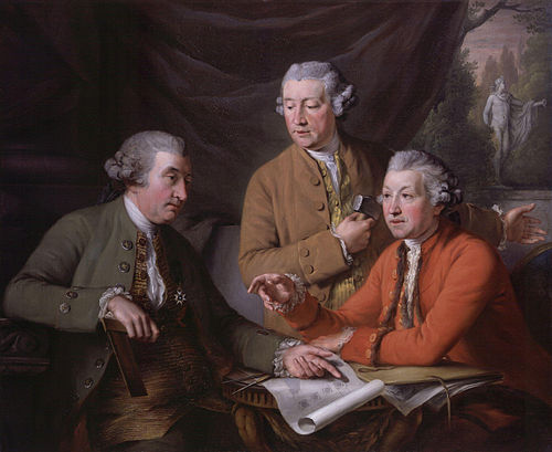 Sir William Chambers; Joseph Wilton; Sir Joshua Reynolds, 1782, John Francis Rigaud