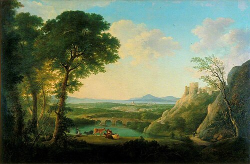 Capriccio Landscape with Harlech Castle, , John Glover