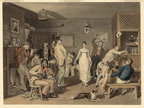 Barroom dancing, 1820, John Lewis Krimmel