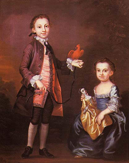 Portrait of Mann Page (1749–1803) and his sister Elizabeth Page (b. ca. 1751) of Gloucester County, , 1757, John Wollaston