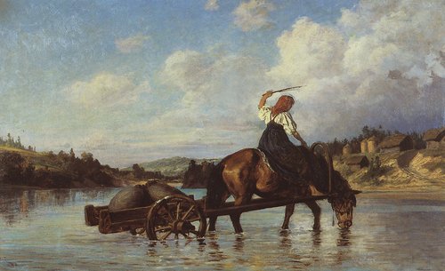 Переправа через реку Оять. С мельницы, 1872, Vassili Polenov