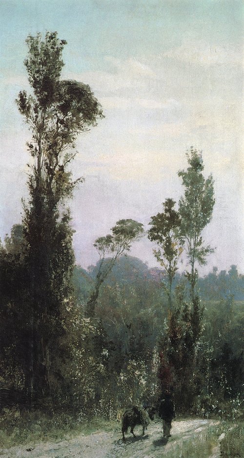Итальянский пейзаж с крестьянином, 1874, Vassili Polenov