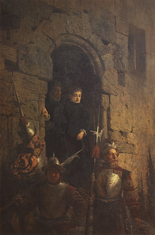 Арест гугенотки Жакобин де Монтебель, графини д'Этремон, 1875, Vassili Polenov