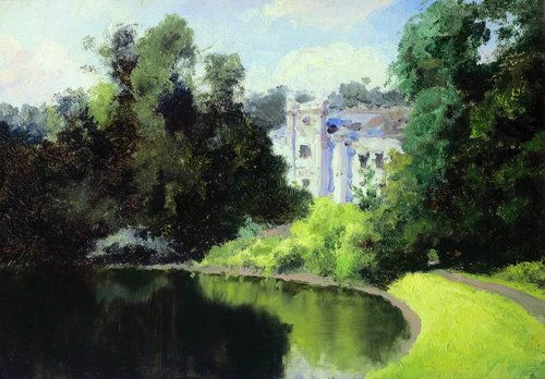 Пруд в парке. Ольшанка, 1877, Vassili Polenov