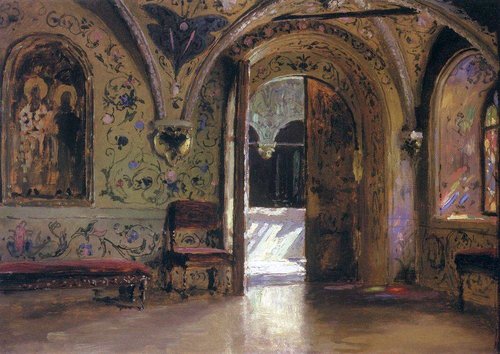 Теремной дворец. Выход из покоев на Золотое крыльцо, 1877, Vassili Polenov