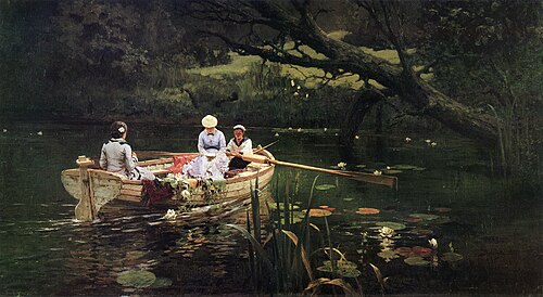 На лодке. Абрамцево, 1880, Vasily Polenov