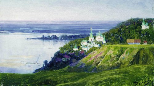 Монастырь над рекой, 1898, Vassili Polenov