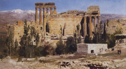 Baalbek : ruine du temple de Jupiter et du temple du soleil, 1882, Vassili Polenov