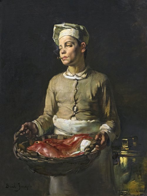 Marmiton portant des rougets, 1887, Joseph Bail