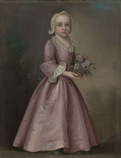 Little Girl Holding Flowers (attributed to Joseph Badger), 1755, Joseph Badger