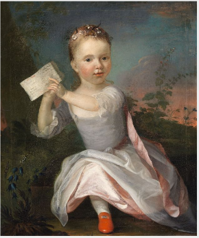 Portrait of a Young Girl Holding a Dublin Lottery Ticket, 1767, Joseph Blackburn