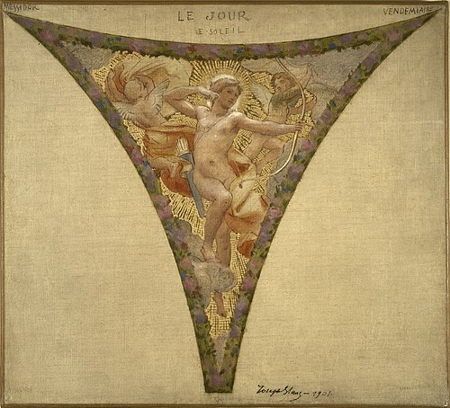 Esquisse pour l'escalier des fêtes de l'Hôtel de Ville - Le Jour - le Soleil ; Messidor - Vendémiair, 1901, Joseph Blanc