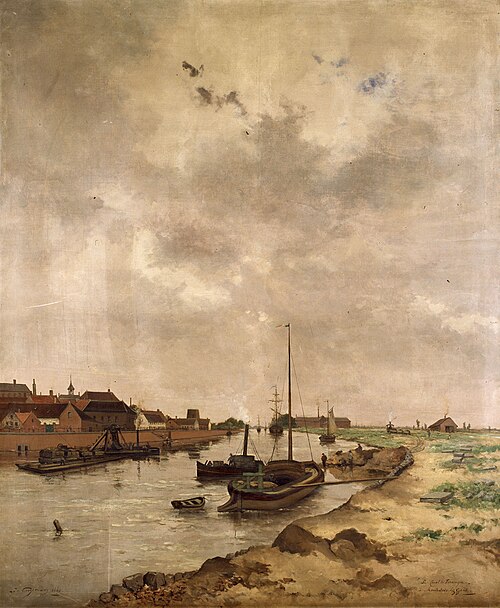 The Ghent-Terneuzen Canal in Ghent, 1880, Joseph Théodore Coosemans