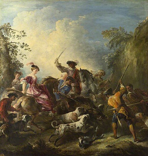 The Boar Hunt, 1700, Joseph François Parrocel