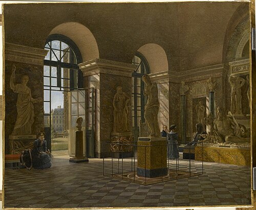 Vue de l'ancienne salle du Tibre, 1836, Joseph Warlencourt