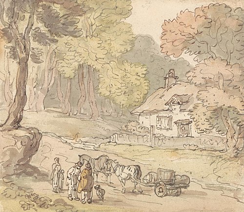 Cottage in a Forest Clearing, , Thomas Rowlandson