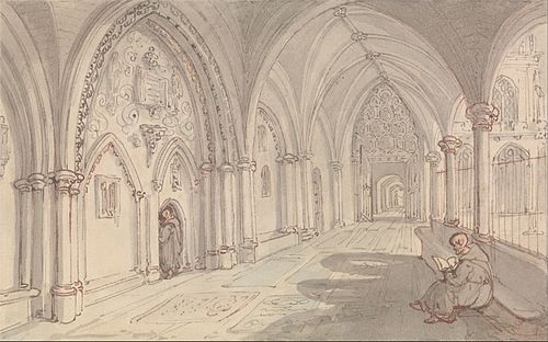 Le Cloître d'un monastère, , Thomas Rowlandson