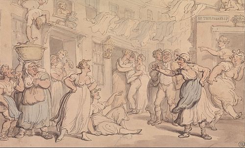 Angry Scene in a Street, 1850, Thomas Rowlandson
