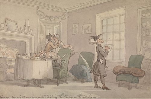 Dr. Syntax Copying the Wit of the Window, 1850, Thomas Rowlandson