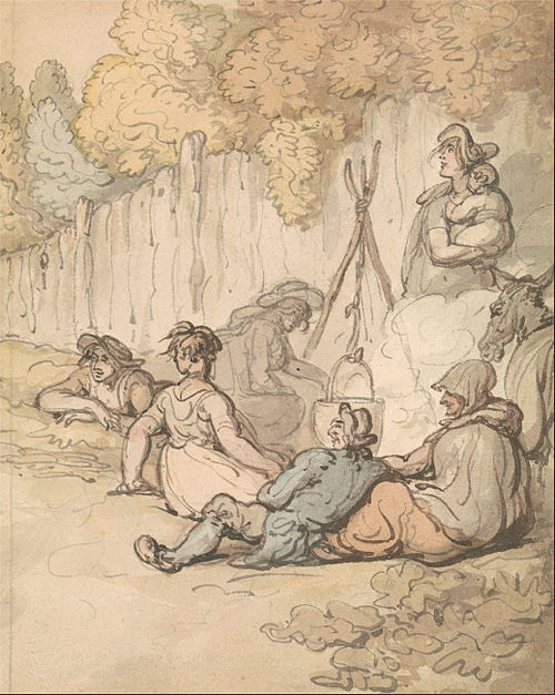 Gypsies Cooking on an Open Fire, , Thomas Rowlandson