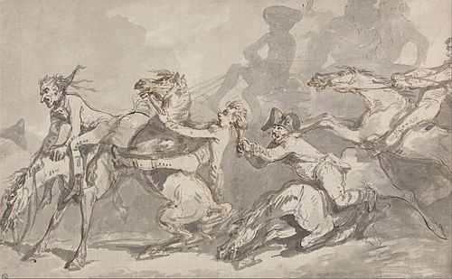 Horsemen Colliding, 1750, Thomas Rowlandson