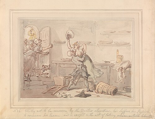 Kitty Overcome, 1821, Thomas Rowlandson