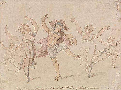 Modern Grace...The Ballet of Alonzo e Cara, 1796, Thomas Rowlandson