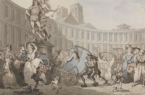 Place des Victoires, Paris, 1783, Thomas Rowlandson