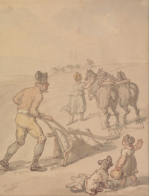Ploughing, , Thomas Rowlandson