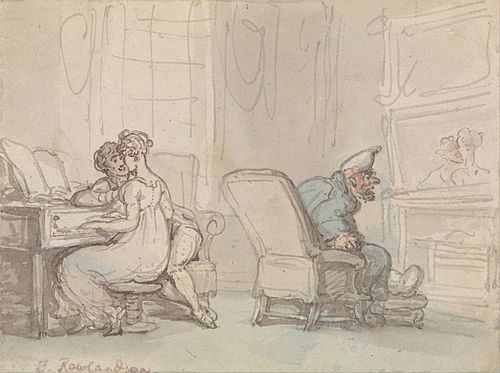 Reflections, or the Music Lesson, , Thomas Rowlandson