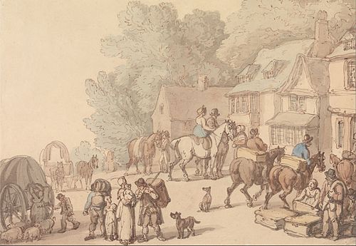 Scene Outside an Inn, , Thomas Rowlandson