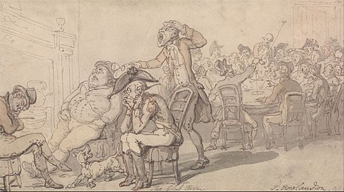 The Club Room, , Thomas Rowlandson