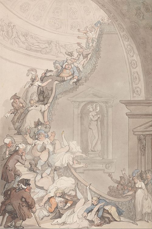 The Exhibition Stare-Case, Somerset House, 1800, Thomas Rowlandson