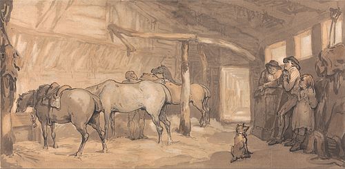 The Stable of an Inn, 1790, Thomas Rowlandson