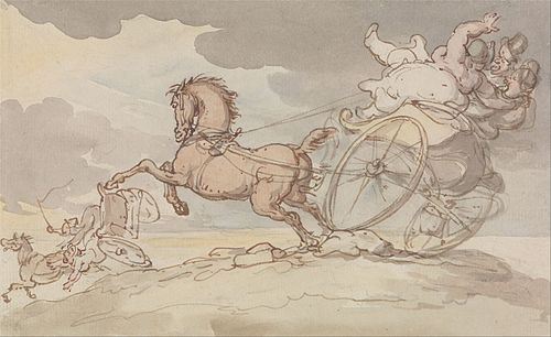 Two Gigs in Trouble, , Thomas Rowlandson