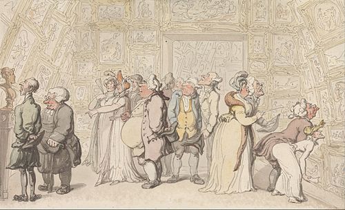 Viewing at the Royal Academy, 1815, Thomas Rowlandson
