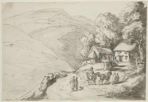 Between Dolgelly and Machynleth, 1797, Thomas Rowlandson