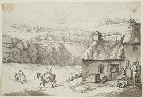 View of Newcastle Emlyn, 1797, Thomas Rowlandson