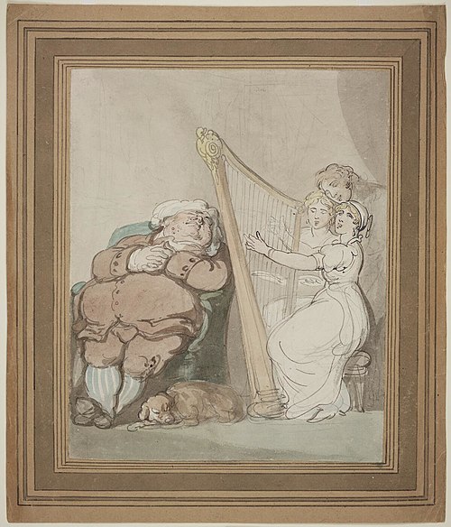 Harp and voice, , Thomas Rowlandson