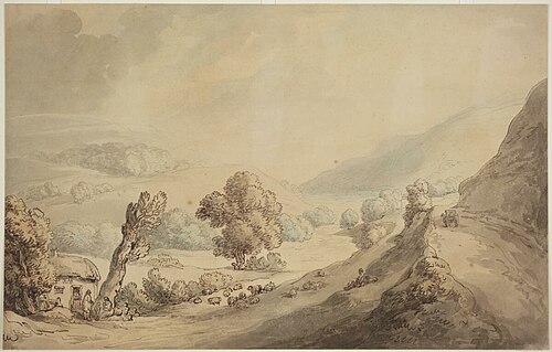 Vale of Langothlen, north Wales, 1797, Thomas Rowlandson
