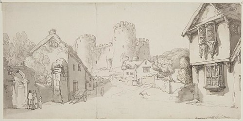 Conway Castle and colledge, 1797, Thomas Rowlandson