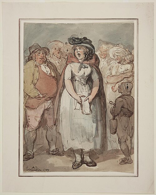 The ballad singer, 1789, Thomas Rowlandson