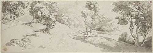 Bank of the Dee at Langothlen, 1797, Thomas Rowlandson