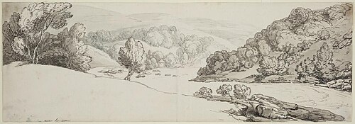 Bank of the Dee at Langollen, 1797, Thomas Rowlandson