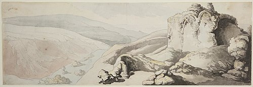 Dinas Brane Llangollen, 1797, Thomas Rowlandson